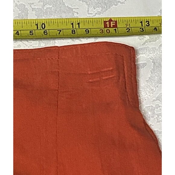 Vintage Cache Orange Rayon Size 4 Pencil Mini Skirt Elastic Waist Zip Holiday - Picture 7 of 10